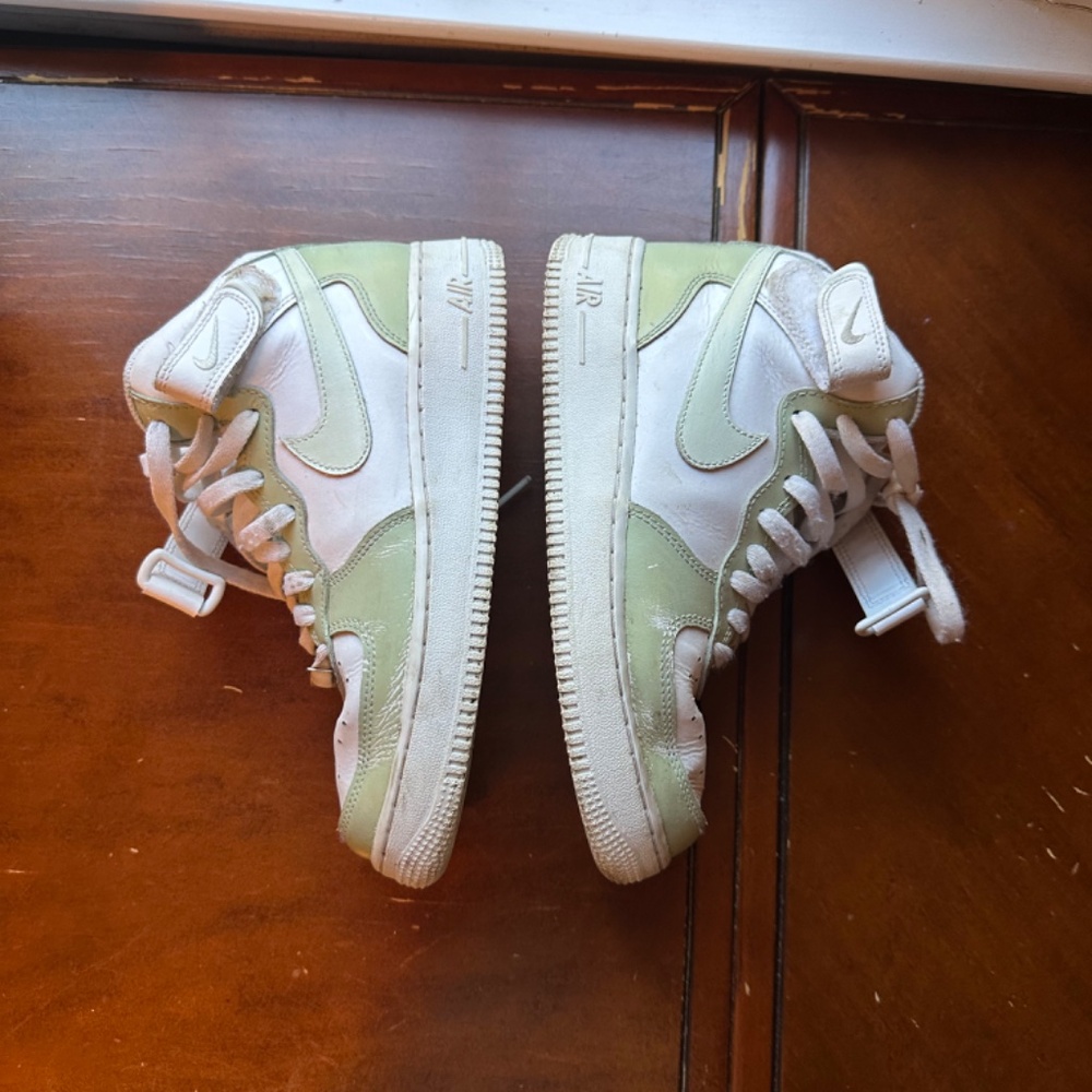 Custom-Made (Etsy) Nike Air Force 1 Sneakers Mid Sage Avocado Green Tea - Picture 10 of 12